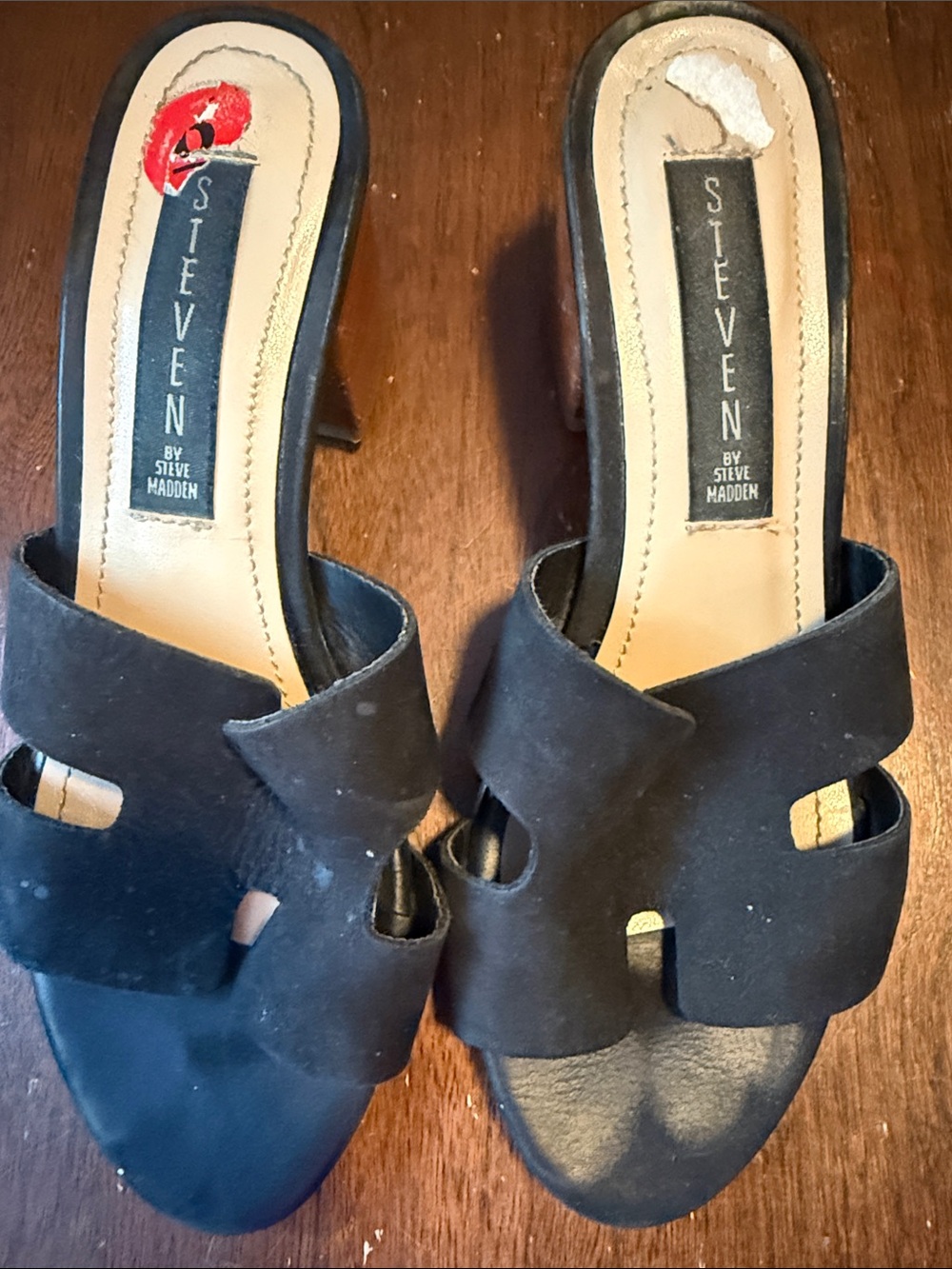 Steve Madden Black Suede Slip-On Mules
